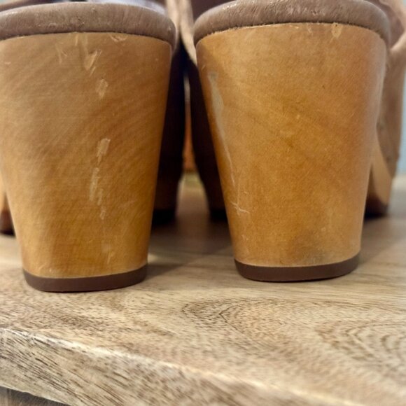 UGG Abbie Tan Suede Clogs, Studded, Sherpa Footbed – Women’s Size 8 - Picture 4 of 14